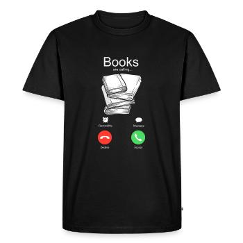 Appeler les livres - T-shirt Premium bio Homme - noir - Devant - Nico (187cm)
