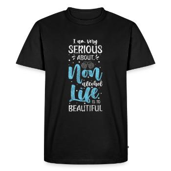 Beer, Quit Booze, Health - Men's Premium Organic T-Shirt - black - Front - Nico (187cm)