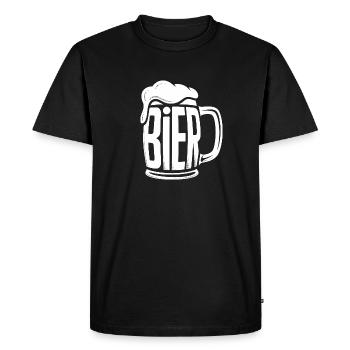 Bière - Logo drôle d’alcool - T-shirt Premium bio Homme - noir - Devant - Nico (187cm)
