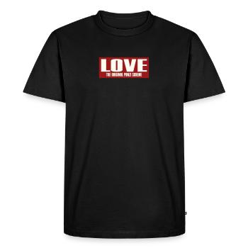 LOVE - THE ORIGINAL PONZI SCHEME - Men's Premium Organic T-Shirt - black - Front - Nico (187cm)