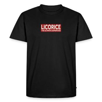 LICORICE - THE ULTIMATE SUPERFOOD - Men's Premium Organic T-Shirt - black - Front - Nico (187cm)