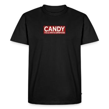 LES BONBONS - LE SUPERALIMENT ULTIME - T-shirt Premium bio Homme - noir - Devant - Nico (187cm)