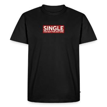 CÉLIBATAIRE - TROP SEXY POUR UN SEUL - T-shirt Premium bio Homme - noir - Devant - Nico (187cm)
