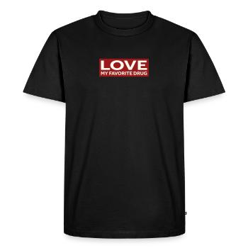 L’AMOUR DE MA DROGUE PRÉFÉRÉE - T-shirt Premium bio Homme - noir - Devant - Nico (187cm)
