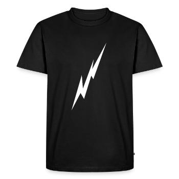 Éclair - T-shirt Premium bio Homme - noir - Devant - Nico (187cm)
