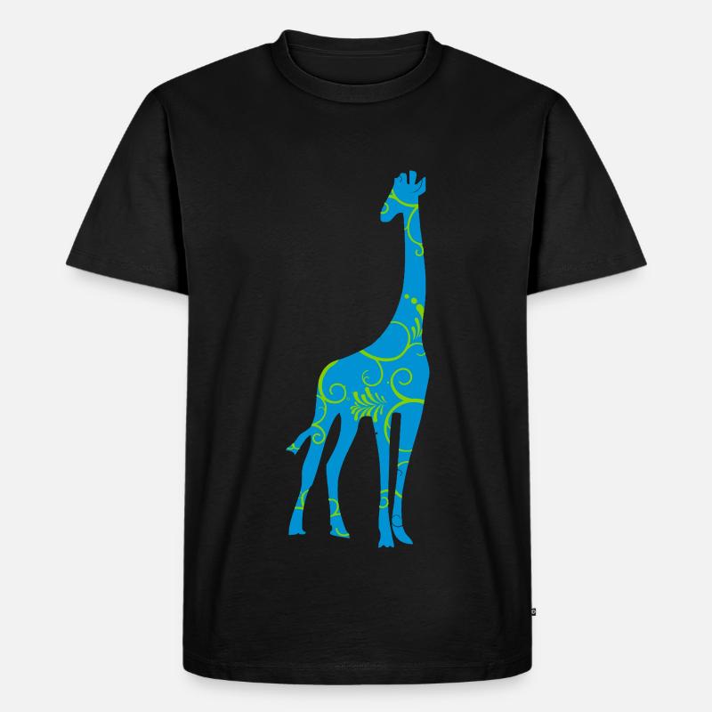 giraffe musterung - Männer Premium Bio T-Shirt - Schwarz