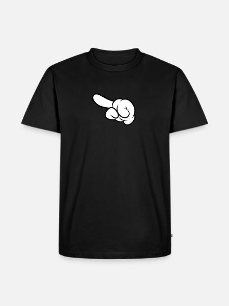 Comic Hand Pointing (Left) - T-shirt Premium bio Homme - noir