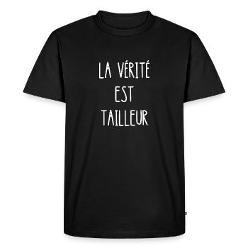 la vérité est tailleur - T-shirt Premium bio Homme - noir - Devant - Nico (187cm)