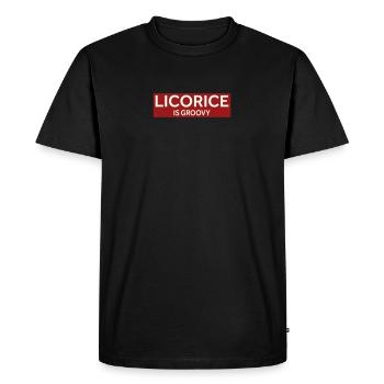 LICORICE IS GROOVY - Men's Premium Organic T-Shirt - black - Front - Nico (187cm)
