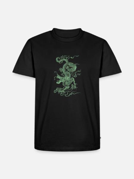 Green Chinese dragon - Men's Premium Organic T-Shirt - black