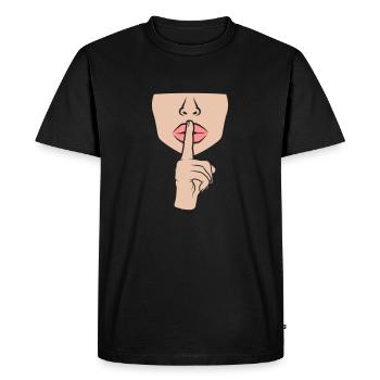 Geste silencieux femme - T-shirt Premium bio Homme - noir - Devant - Nico (187cm)