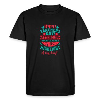 JOYEUSE JOURNÉE DES ENSEIGNANTS ASSISTER À VOS COURS EST LE - T-shirt Premium bio Homme - noir - Devant - Nico (187cm)