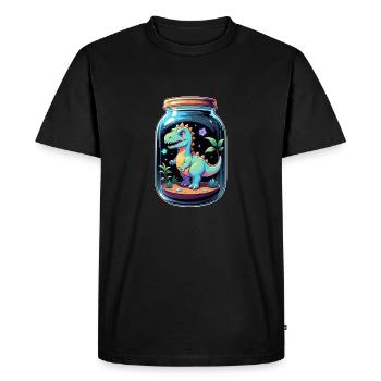 dinosaure dans un pot dessin animé - T-shirt Premium bio Homme - noir - Devant - Nico (187cm)