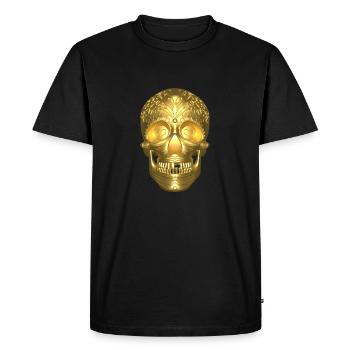 Calavera Gold - Men's Premium Organic T-Shirt - black - Front - Nico (187cm)