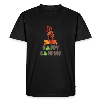 Feu de camping - T-shirt Premium bio Homme - noir - Devant - Nico (187cm)