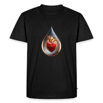 Love in a Drop - Men's Premium Organic T-Shirt - black - Front - Nico (187cm)