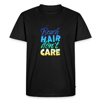 Les cheveux de plage s’en fichent - T-shirt Premium bio Homme - noir - Devant - Nico (187cm)