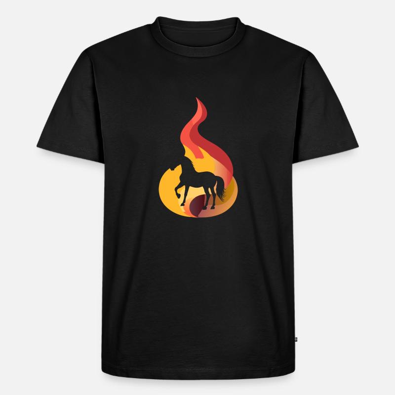 Pferd Wildpferd Hufe - Männer Premium Bio T-Shirt - Schwarz
