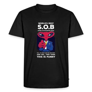 Meilleurs SOB Super Outstanding Delessed Quotes - T-shirt Premium bio Homme - noir - Devant - Nico (187cm)