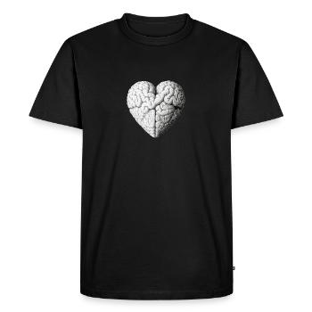 Heart brain - Men's Premium Organic T-Shirt - black - Front - Nico (187cm)