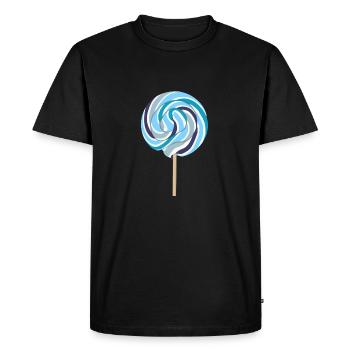 Bleu Lolli avec tige - T-shirt Premium bio Homme - noir - Devant - Nico (187cm)