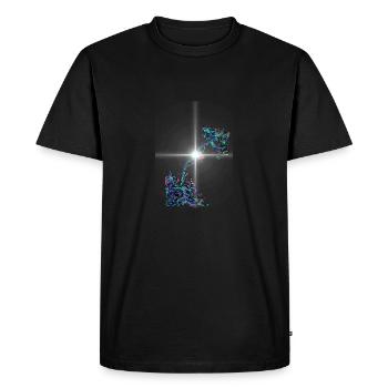 épandeur de photons - T-shirt Premium bio Homme - noir - Devant - Nico (187cm)