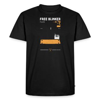 Free Turn Signal Fluid - Handyman - Men's Premium Organic T-Shirt - black - Front - Nico (187cm)
