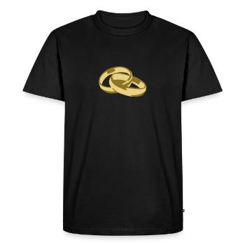 Alliances, bagues, de mariage, mariés - T-shirt Premium bio Homme - noir - Devant - Nico (187cm)