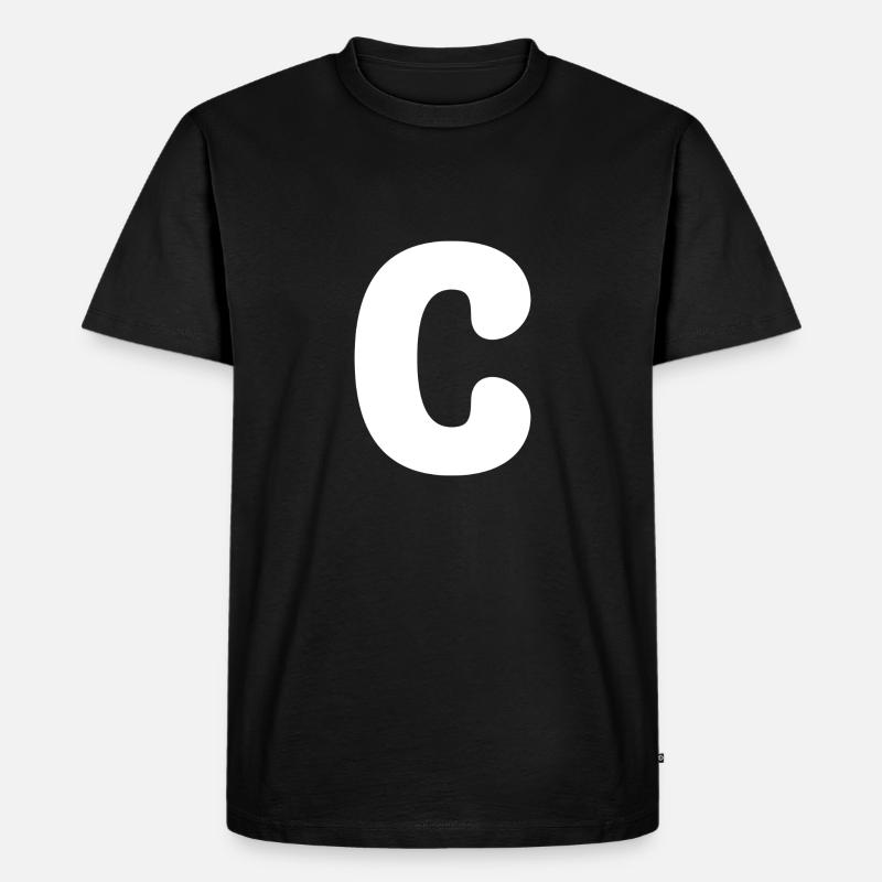 C - Männer Premium Bio T-Shirt - Schwarz
