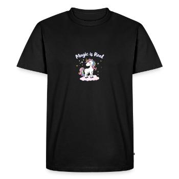 La magie est une véritable licorne Inspiration L’art pour les rêveurs - T-shirt Premium bio Homme - noir - Devant - Nico (187cm)