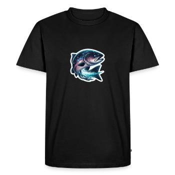Celestial fish - Men's Premium Organic T-Shirt - black - Front - Nico (187cm)
