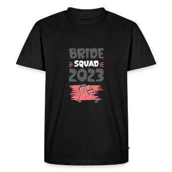 Bride Squad 2023 Verre à vin Team - T-shirt Premium bio Homme - noir - Devant - Nico (187cm)