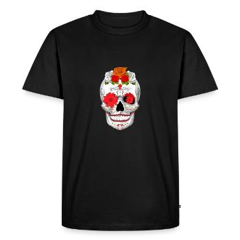 scull - Men's Premium Organic T-Shirt - black - Front - Nico (187cm)