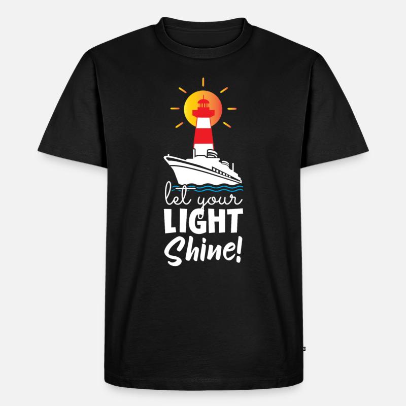 Let Your Light Shine Lighthouse - Männer Premium Bio T-Shirt - Schwarz