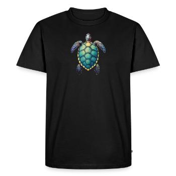 Tortue - T-shirt Premium bio Homme - noir - Devant - Nico (187cm)