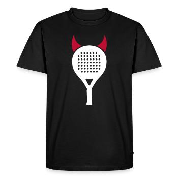 Joueur de padel Padel tennis diable femmes padel - T-shirt Premium bio Homme - noir - Devant - Nico (187cm)