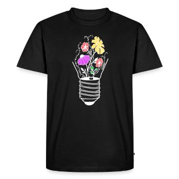 Light bulb with flowers - Growing ideas - Men's Premium Organic T-Shirt - black - Front - Nico (187cm)