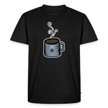 Dessin de tasse à café - T-shirt Premium bio Homme - noir - Devant - Nico (187cm)
