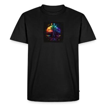 Signe astrologique de la Balance aquarelle aquarelle Boho - T-shirt Premium bio Homme - noir - Devant - Nico (187cm)