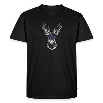 Cerf avec lunettes de soleil - T-shirt Premium bio Homme - noir - Devant - Nico (187cm)