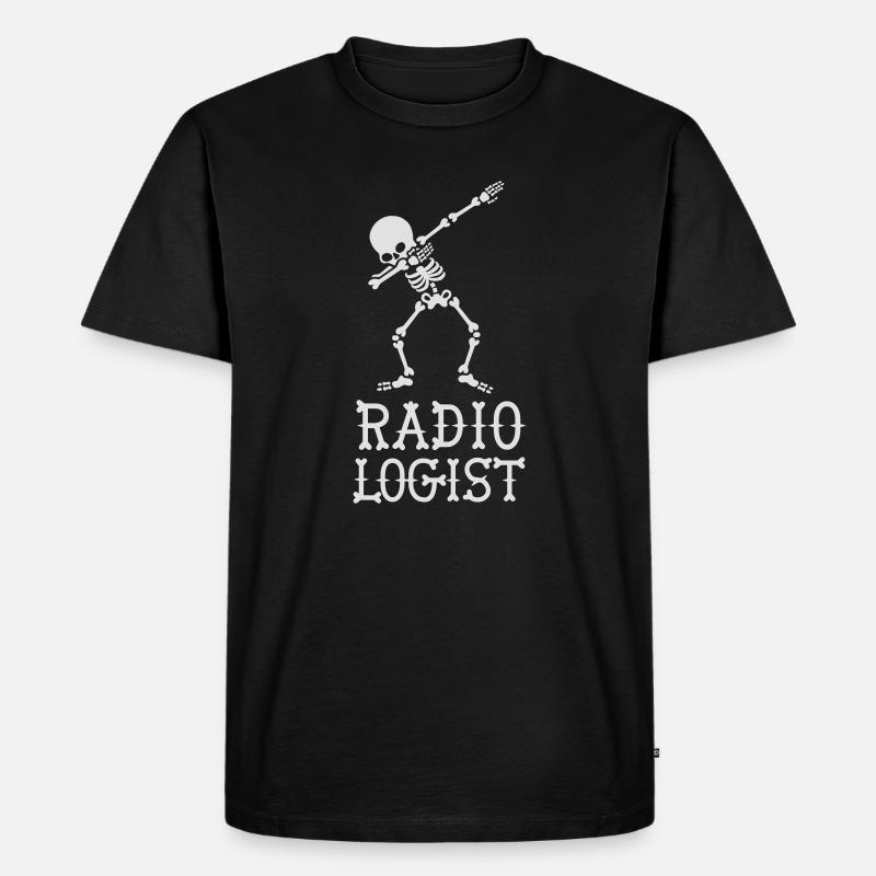 Dab dabbing skeleton radiologist - Männer Premium Bio T-Shirt - Schwarz