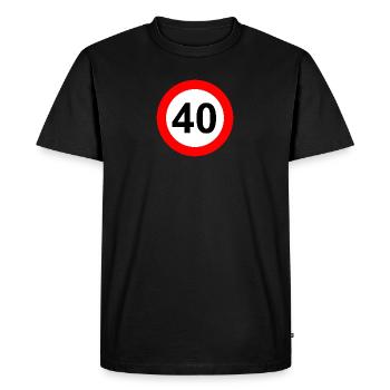 Verkehrsschild Geschwindigkeit Grenze 40 - Männer Premium Bio T-Shirt - Schwarz - Vorne - Nico (187cm)