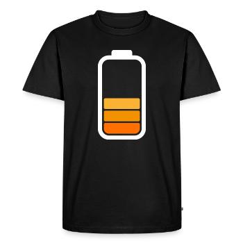 HALF BATTERY - White - Men's Premium Organic T-Shirt - black - Front - Nico (187cm)