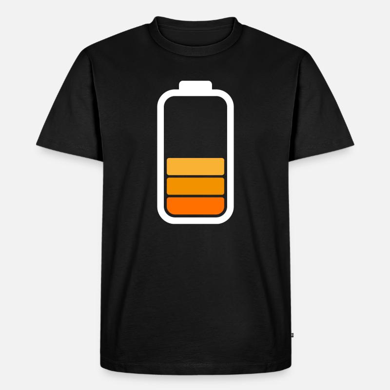 HALF BATTERY - White - Männer Premium Bio T-Shirt - Schwarz