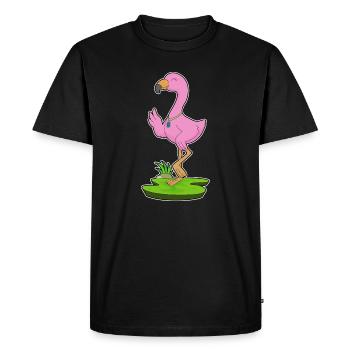 Collier Flamant rose - T-shirt Premium bio Homme - noir - Devant - Nico (187cm)