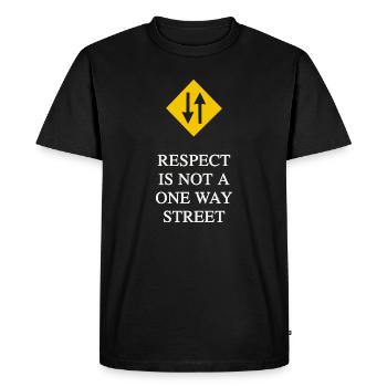 LE RESPECT N’EST PAS À SENS UNIQUE - T-shirt Premium bio Homme - noir - Devant - Nico (187cm)