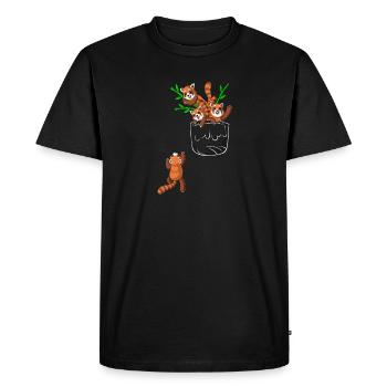 poche panda roux - T-shirt Premium bio Homme - noir - Devant - Nico (187cm)