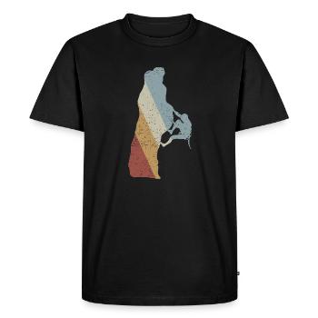 Climbing Retro Style Vintage - Men's Premium Organic T-Shirt - black - Front - Nico (187cm)