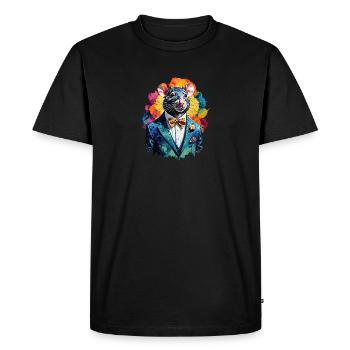 Rat en costume - T-shirt Premium bio Homme - noir - Devant - Nico (187cm)