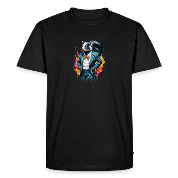 Skunk en costume - T-shirt Premium bio Homme - noir - Devant - Nico (187cm)